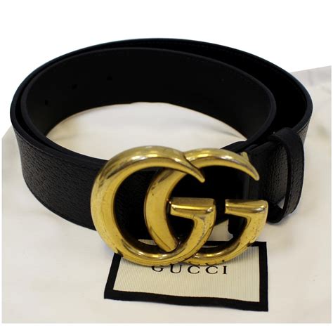 GUCCI Leather Belt With Double G Buckle 